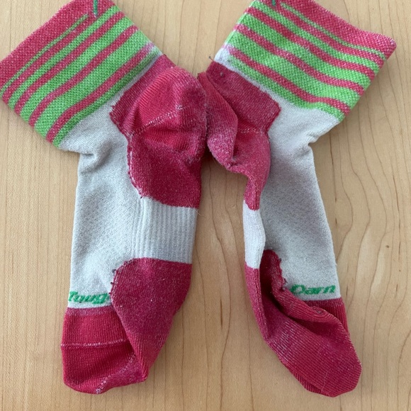 Women’s Darn Tough Medium Color-Block & Stripe Crew Socks - Pink, Blue, Purple - Picture 4 of 7